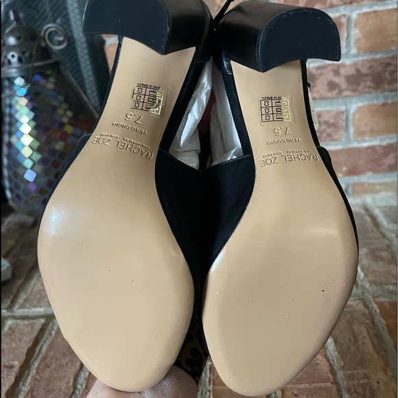 NEW Rachel Zoe Stephanie Black Peep Toe Sandals - Picture 5 of 9